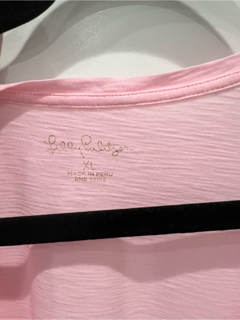 Lilly Pulitzer Pink V-Neck Short Sleeve Tee - Picture 6 of 6
